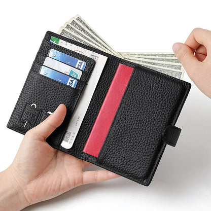 The Jetset Nomad: Pebbled Leather RFID Passport & Travel Wallet