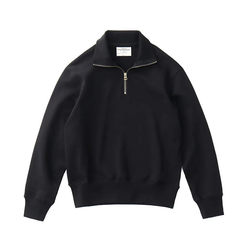 The Heritage Half-Zip: Men's American Retro Heavyweight Terry Sweatshirt