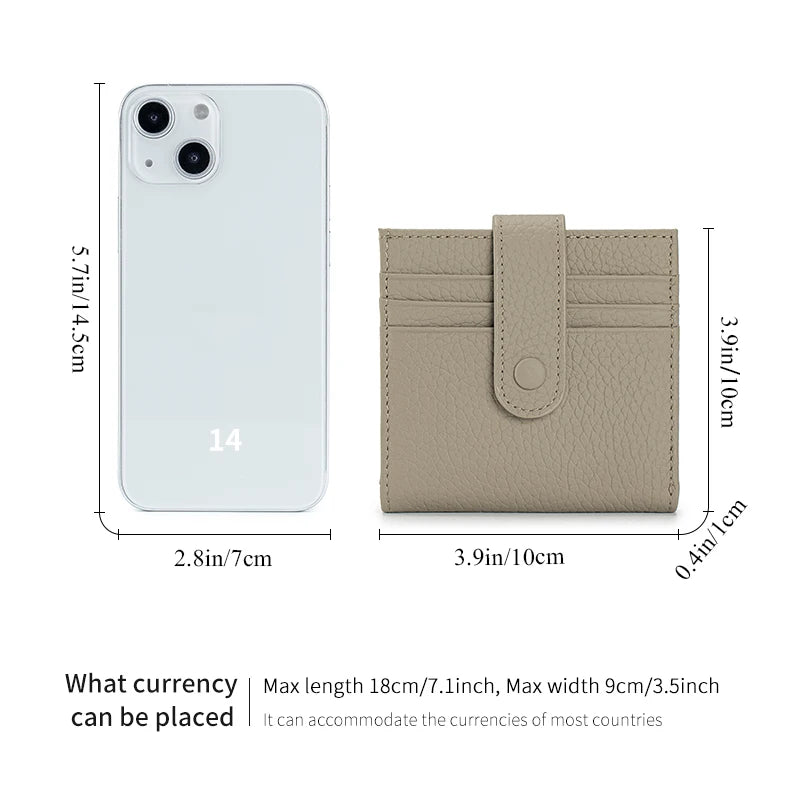 Women's Top-Grain Leather RFID Wallet | Ultra-Thin Mini Purse & Card Holder