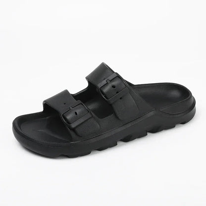 The Urban Wanderer: All-Terrain Buckle Slippers Sliders