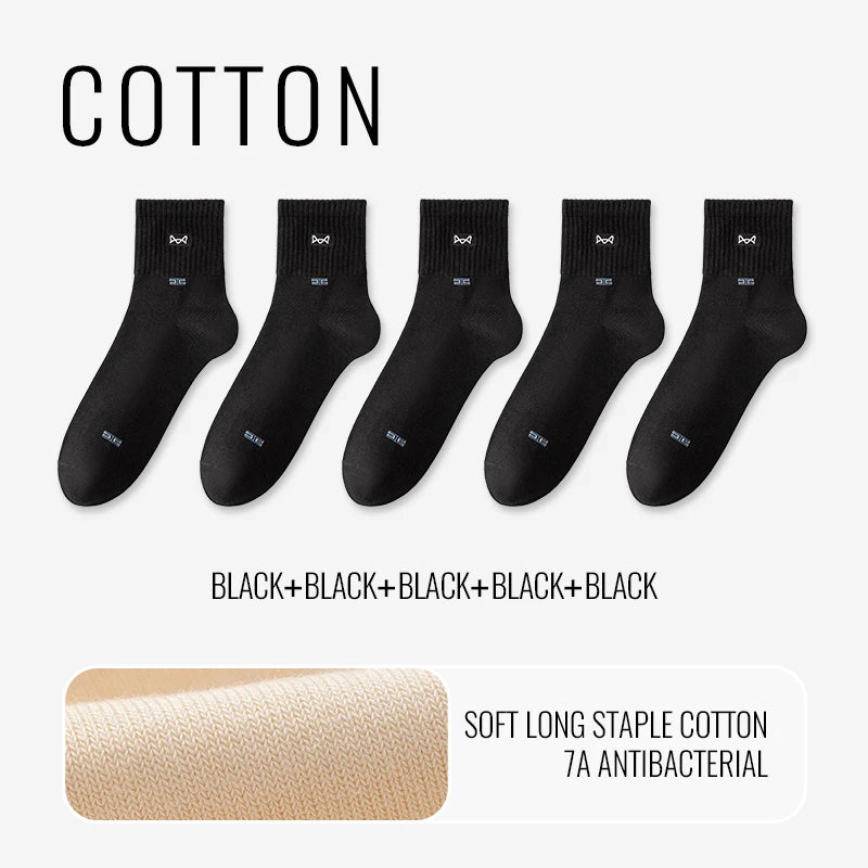 MiiOW Pure Cotton Crew Socks (5 Pairs)