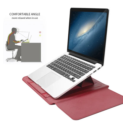 The Executive Edit: Vegan Leather Laptop Sleeve Case & Ergonomic Stand