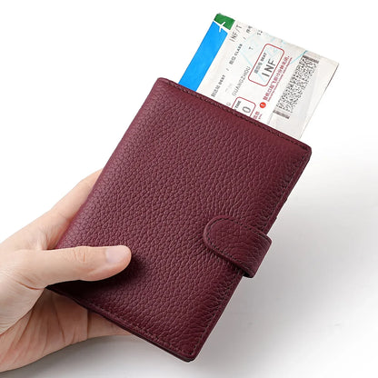 The Jetset Nomad: Pebbled Leather RFID Passport & Travel Wallet