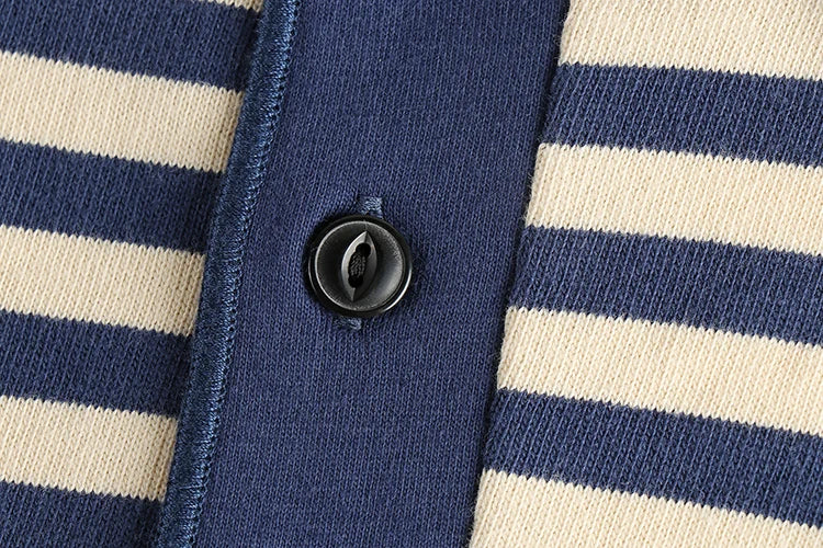 The Mariner's Heir: American Retro Men's Heavyweight Striped Henley