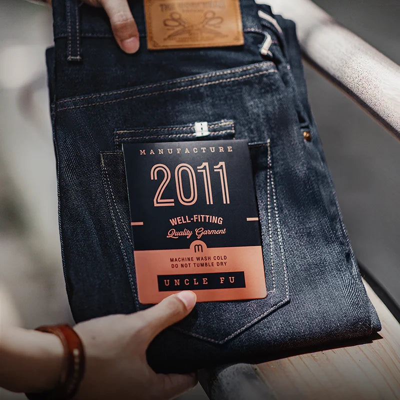 MADEN Slim Fit Straight Leg Jeans | "The Workwear" Original Selvedge Raw Rigid Denim
