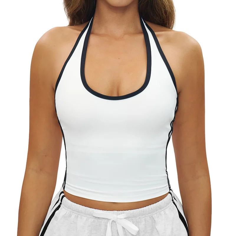 The Sculpt Halter: Retro-Chic Performance Sports Vest