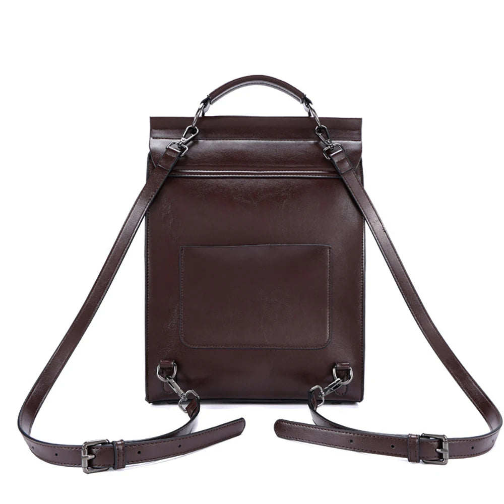 Women's Cowhide Leather Backpack | Convertible Crossbody & Shoulder Bag