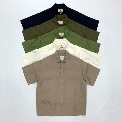 The Ginza Utility Shirt: Japanese Vintage Cotton-Linen Shirt