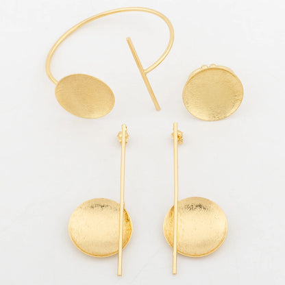 Geometric Round jewellery Set 18K Gold colour