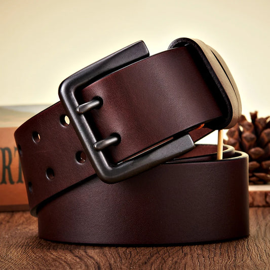The Maverick | Men's Double-Pin Buckle Real Leather Belt