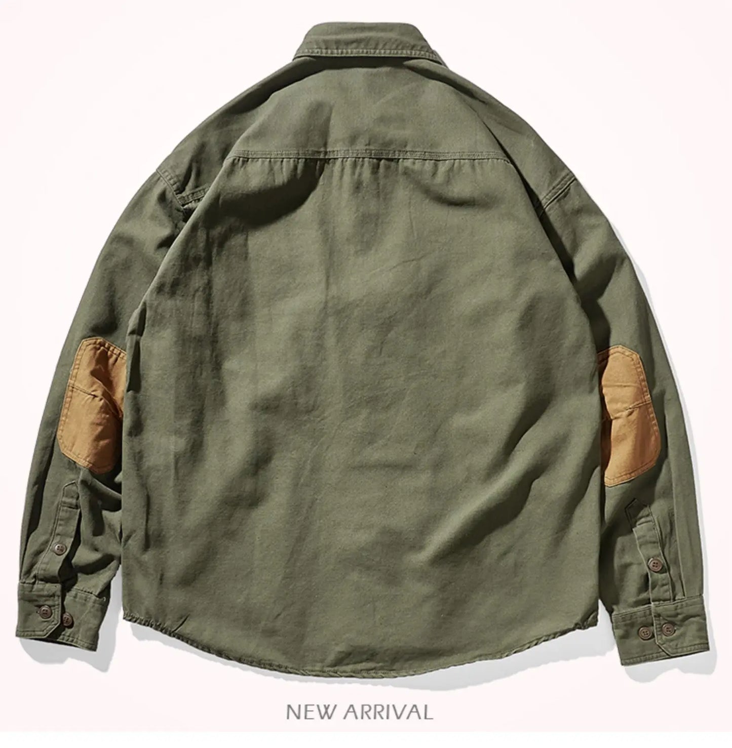 Men's Heritage Canvas Shirt: Contrast Patch Oxford Work wear