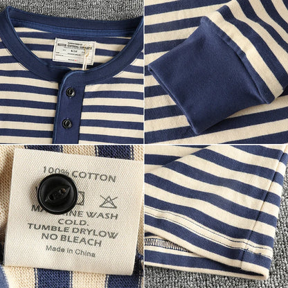 The Mariner's Heir: American Retro Men's Heavyweight Striped Henley