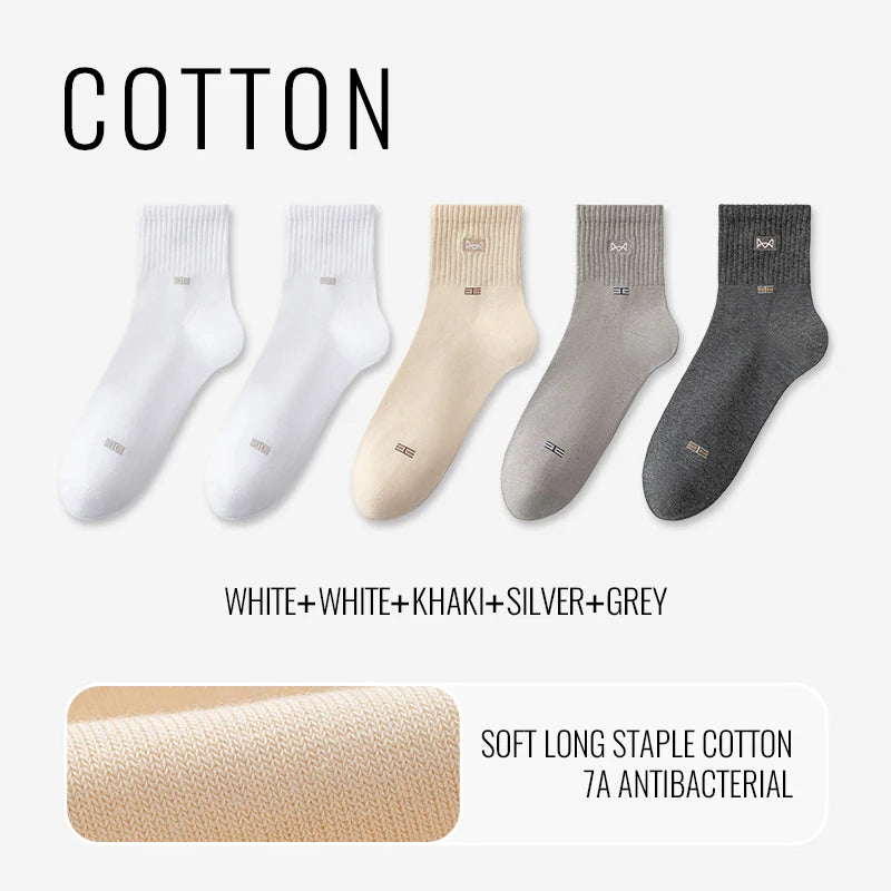 MiiOW Pure Cotton Crew Socks (5 Pairs)