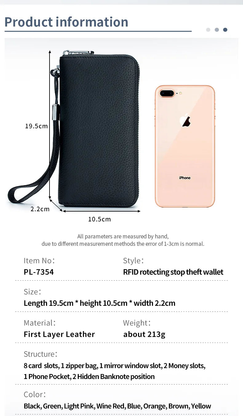 The Coveted Clutch: Women's ZIP Clutch in Top-Grain Leather with RFID Protection