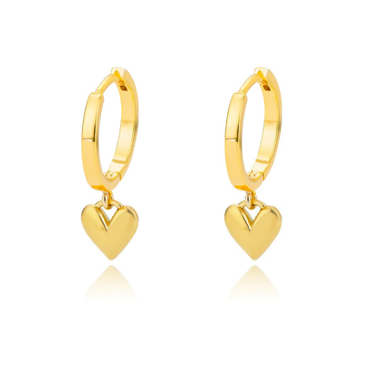 Heart Vintage Gold Drop Earrings