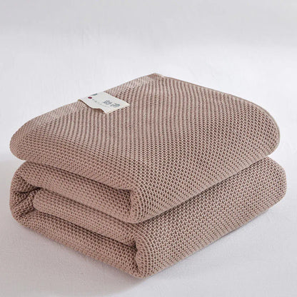 Air-Knit Waffle Summer Blanket | 100% Cotton