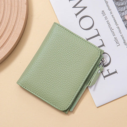 The Effortless Essential: Top Grain Leather Women's Slim Bi-Fold Wallet