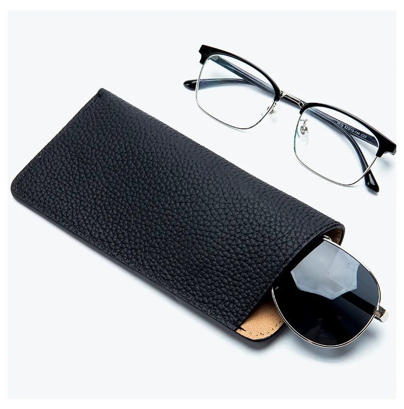 Elevate Your Essentials: The Ultra-Slim Grain Leather Sunglasses Sleeve