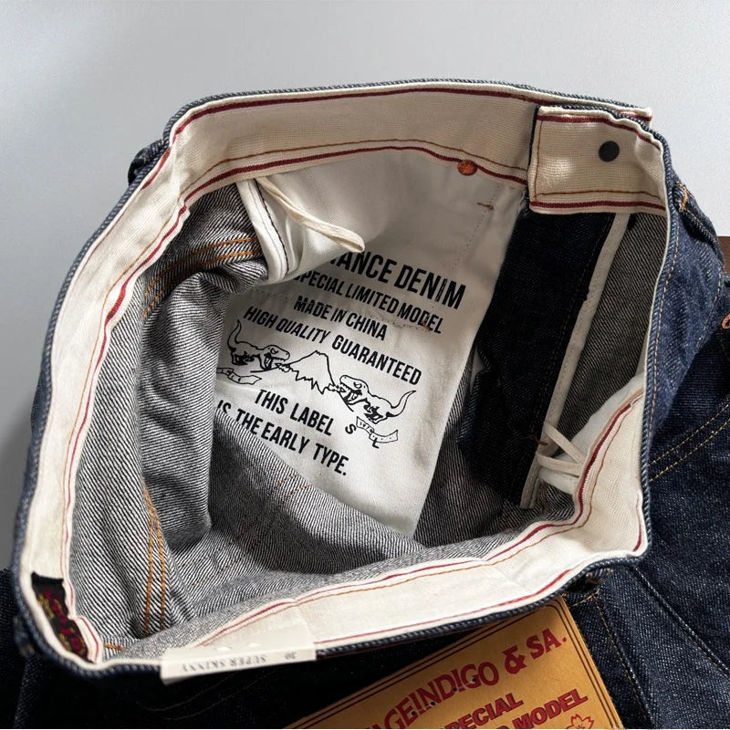 The Sakura Selvedge: Men's 16oz Japanese Heritage Straight-Leg Jeans