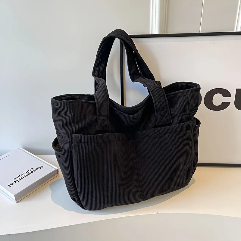 Women's Chunky Cosy Corduroy Shoulder Town Bag