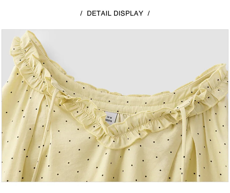 Atelier Beau Monde Bloomsbury Ruffle Neck Polka Dot Blouse – Cream