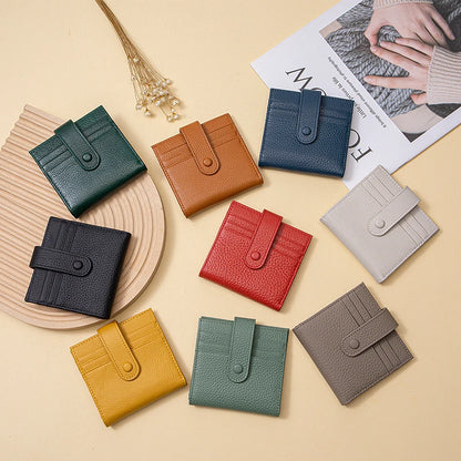 Women's Top-Grain Leather RFID Wallet | Ultra-Thin Mini Purse & Card Holder