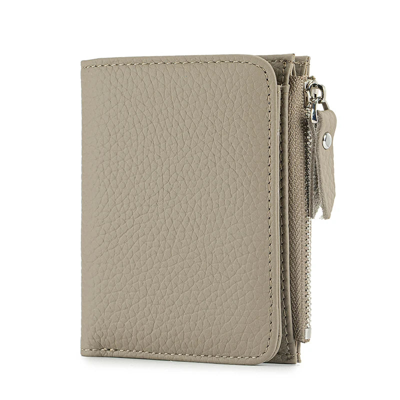 The Effortless Essential: Top Grain Leather Women's Slim Bi-Fold Wallet