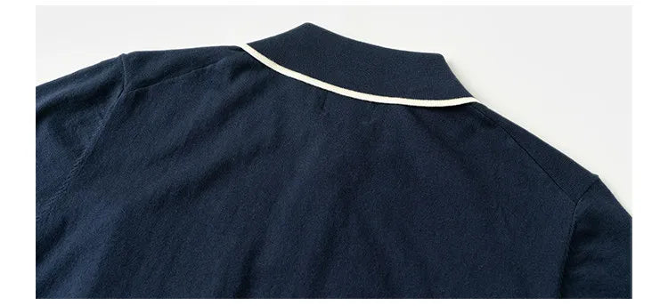 The 1940s Riviera Knit Polo Shirt Men's Vintage 1940s | 100% Combed Cotton Slim Fit Short Sleeve Casual Sportswear