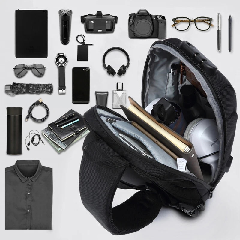 Men's Tripper Anti-Theft Lock Crossbody Messenger Bag