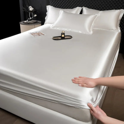 The Bauhaus Nocturne: 100% Mulberry Silk 3-Piece Fitted Sheet Set with Pillowcase Suite