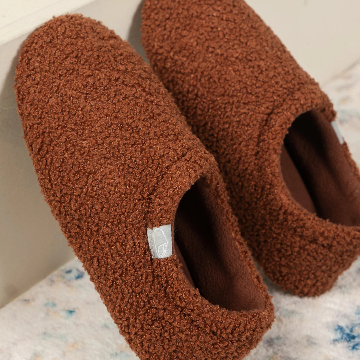 Women's Soft Curly Cozy Loafer Slippers with Polar Fleece Lining