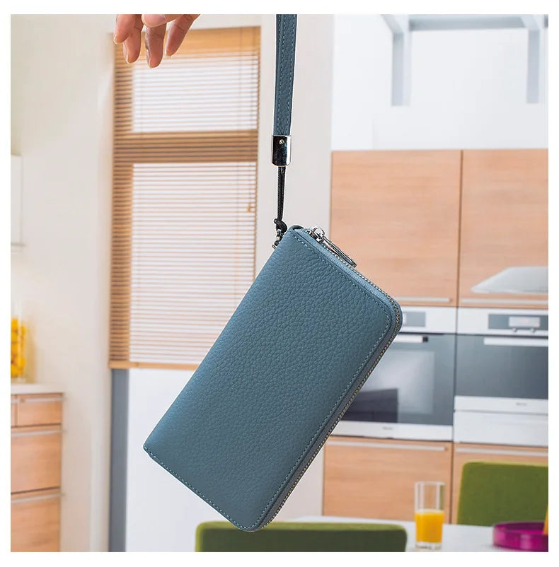 The Coveted Clutch: Women's ZIP Clutch in Top-Grain Leather with RFID Protection