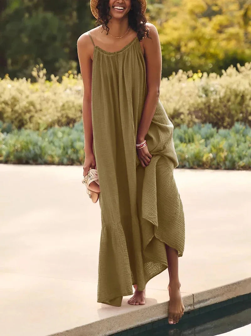 Effortless Sun-Drenched Elegance: The Gauze Maxi