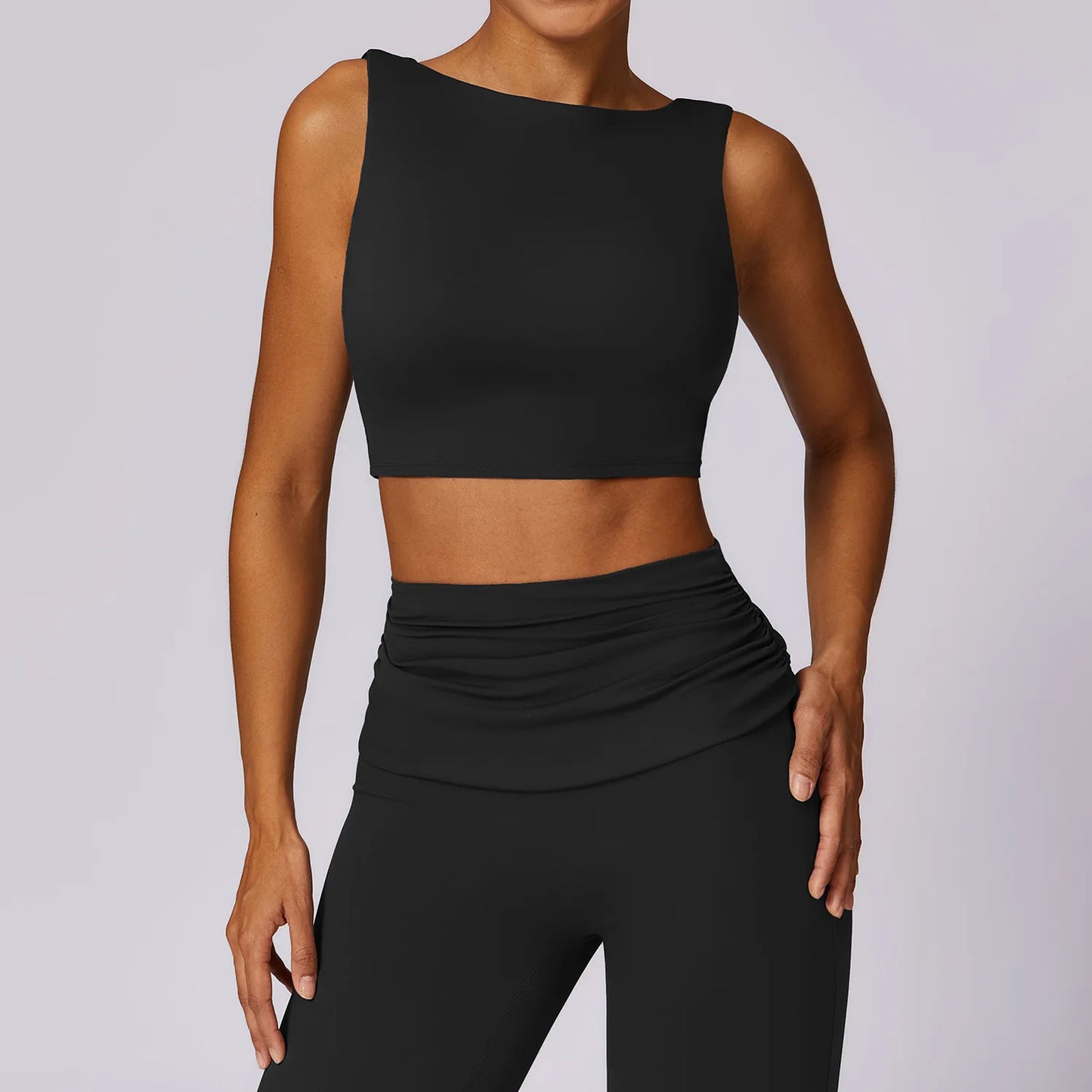 Women's Yoga & Gym Sport Vest | Seamless Knit Crop Top