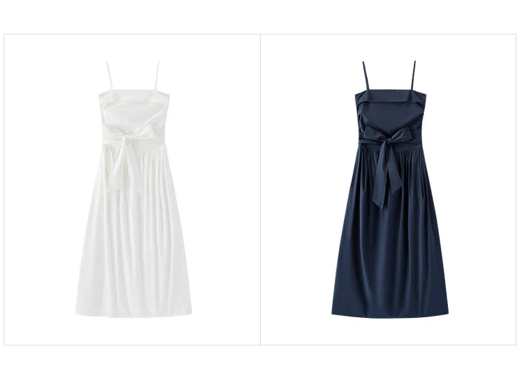 The Bardot Nouvelle Midi — Elegant French Style Bowknot Tube Dress
