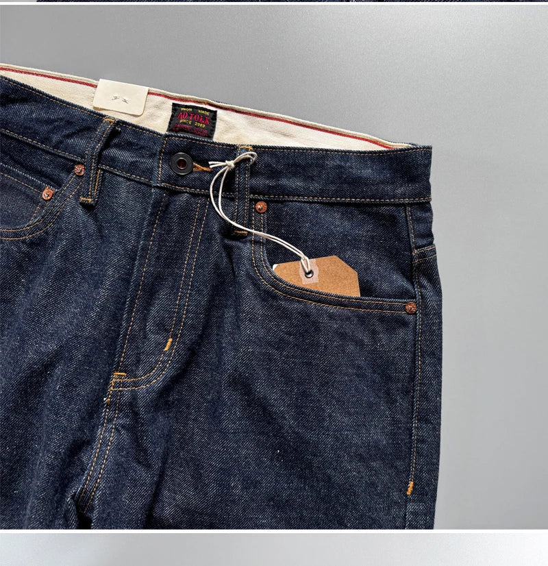 The Sakura Selvedge: Men's 16oz Japanese Heritage Straight-Leg Jeans