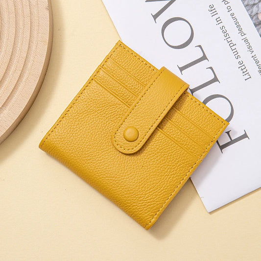 Women's Top-Grain Leather RFID Wallet | Ultra-Thin Mini Purse & Card Holder
