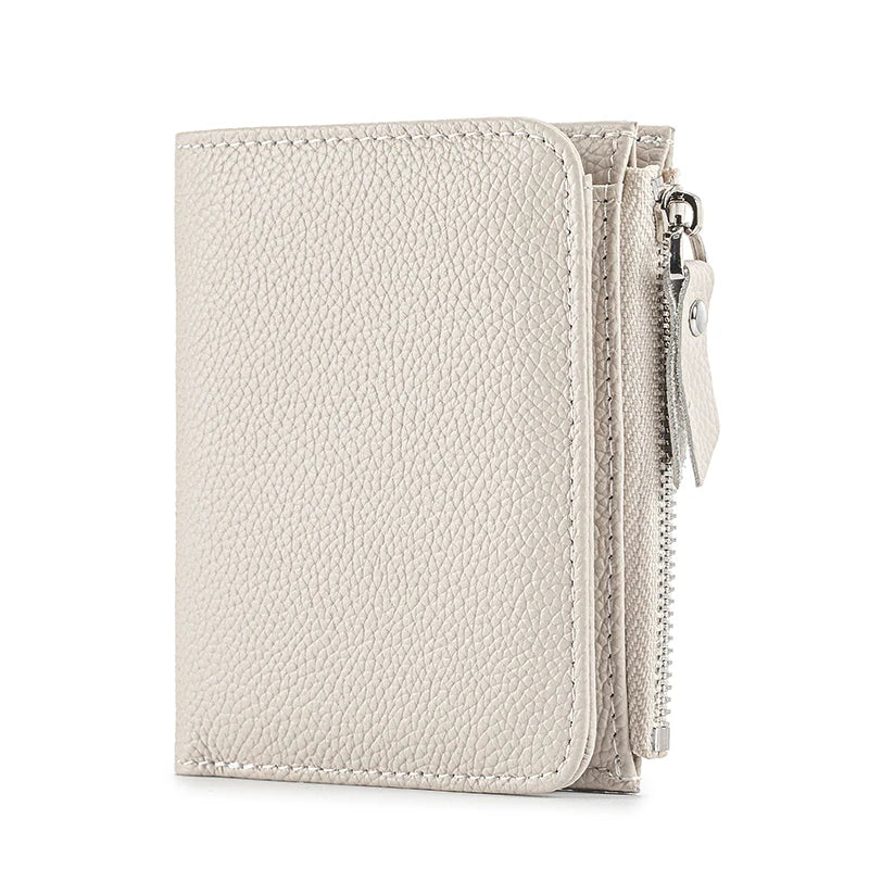 The Effortless Essential: Top Grain Leather Women's Slim Bi-Fold Wallet