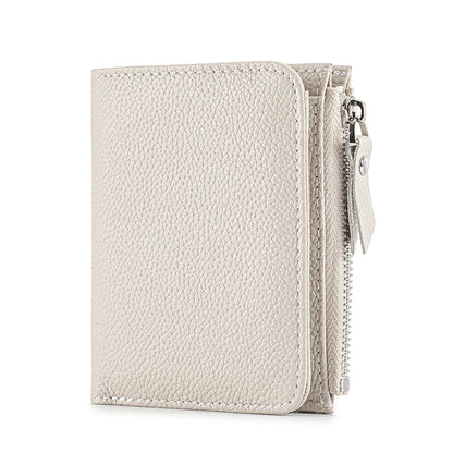 The Effortless Essential: Top Grain Leather Women's Slim Bi-Fold Wallet