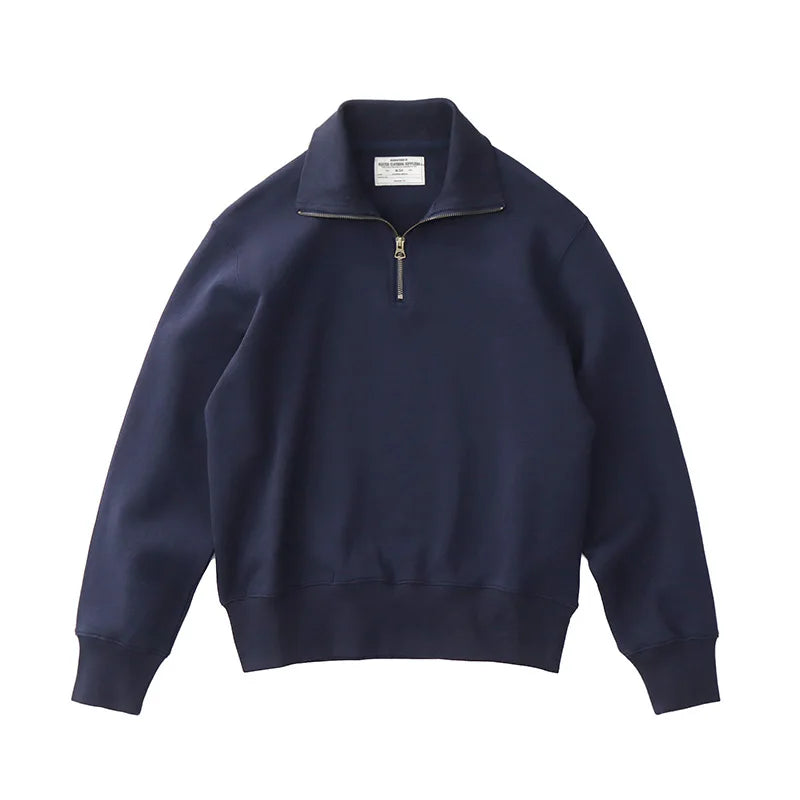 The Heritage Half-Zip: Men's American Retro Heavyweight Terry Sweatshirt