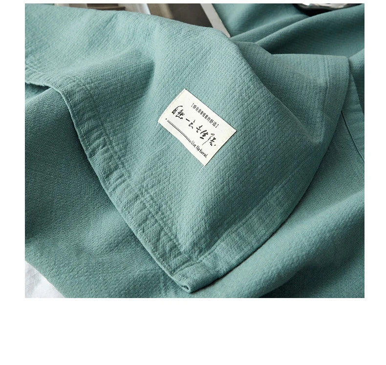 The Woven Sanctuary: All-Season Premium Cotton-Linen Drape Bedding