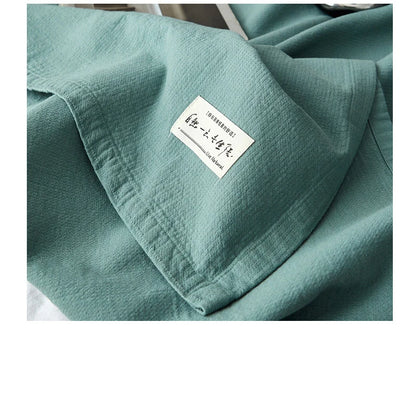 The Woven Sanctuary: All-Season Premium Cotton-Linen Drape Bedding