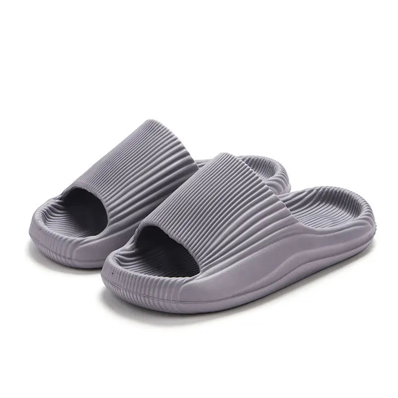 Smile Pop Ribbed Slides – Cloud-Soft Recovery for Busy Days