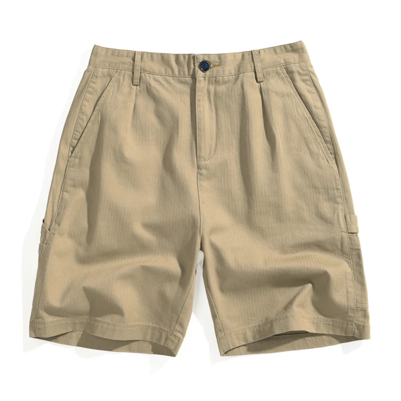 Beige shorts on a white background