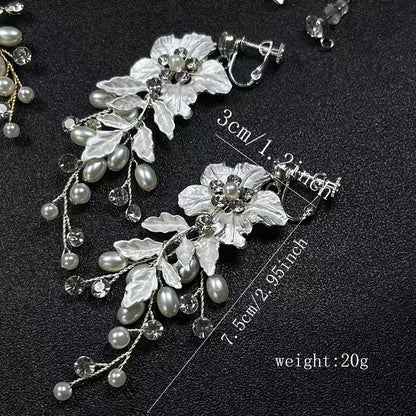 Floral Pearl & Crystal Earrings for Women