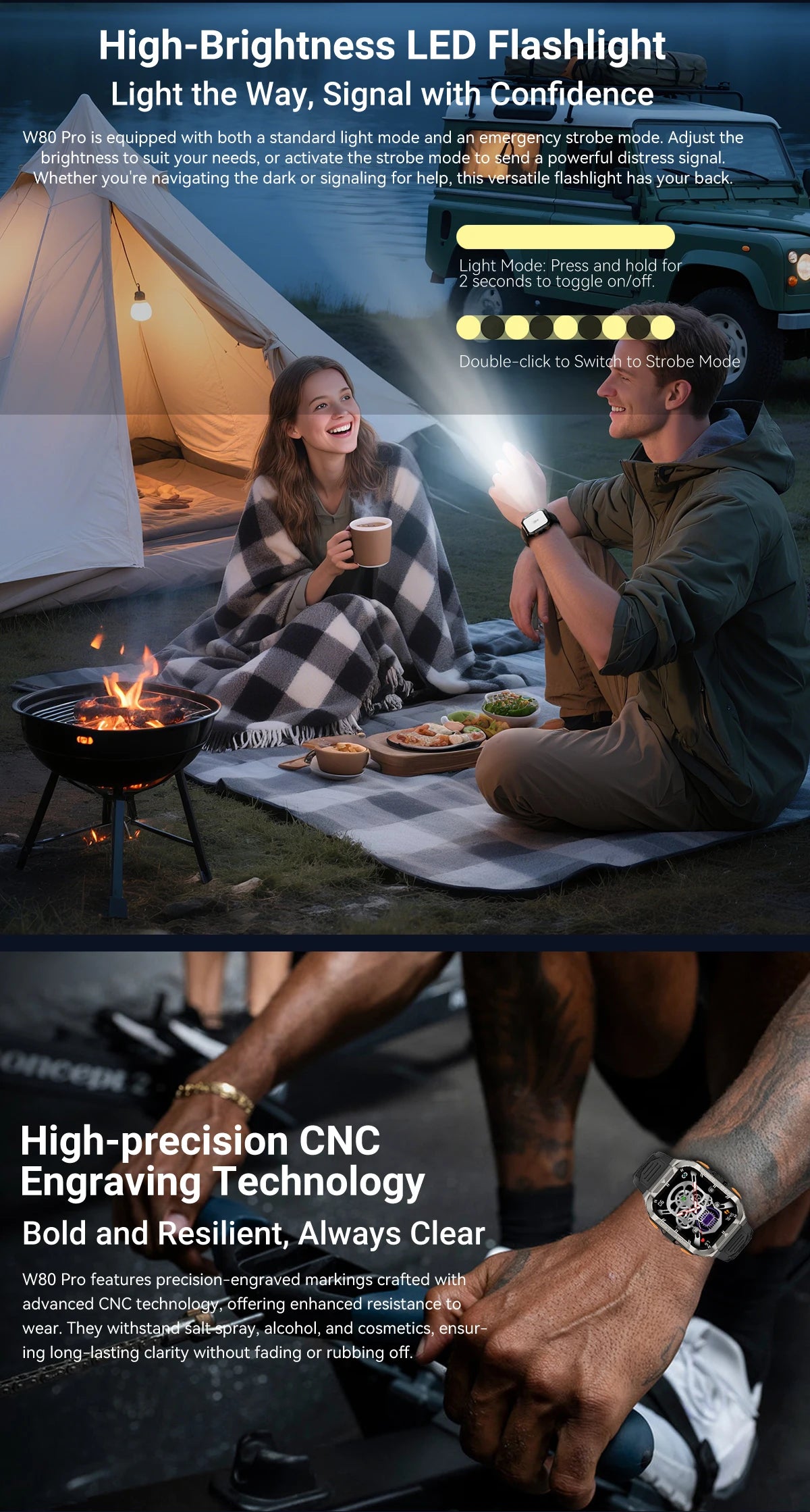 Blackview W80 Pro Rugged Smart Watch - GPS, Compass 2.0, Long Battery Life & IP68