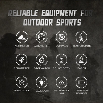 Men's NORTH EDGE APACHE-46 Digital Outdoor Smartwatch | Altimeter, Barometer, Compass & WR50M