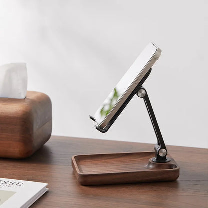 Elevate Your Ritual: The Walnut & Alloy Ergo iPhone iPad Mobile Tablet Stand