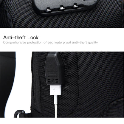 Men's Tripper Anti-Theft Lock Crossbody Messenger Bag