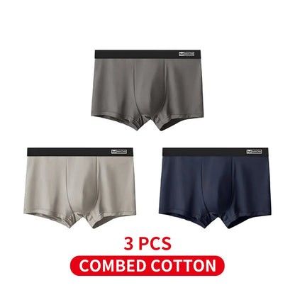 MiiOW Combed Cotton Antibacterial Plus Size Boxer Shorts (3-Pack)